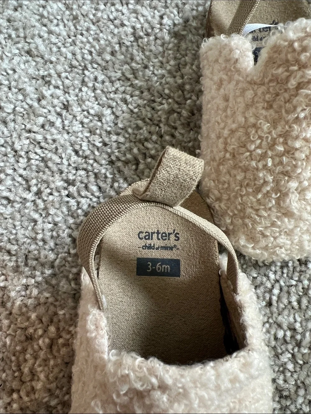 Carter's Beige Sherpa Baby Slip-On Shoes